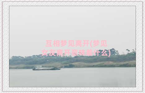 互相梦见离开(梦见女友离开意味着什么)